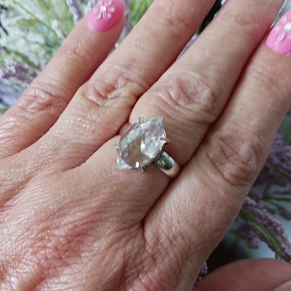 Herkimer Diamond 925 Sterling Silver Ring, Size 9 - Picture 12 of 12